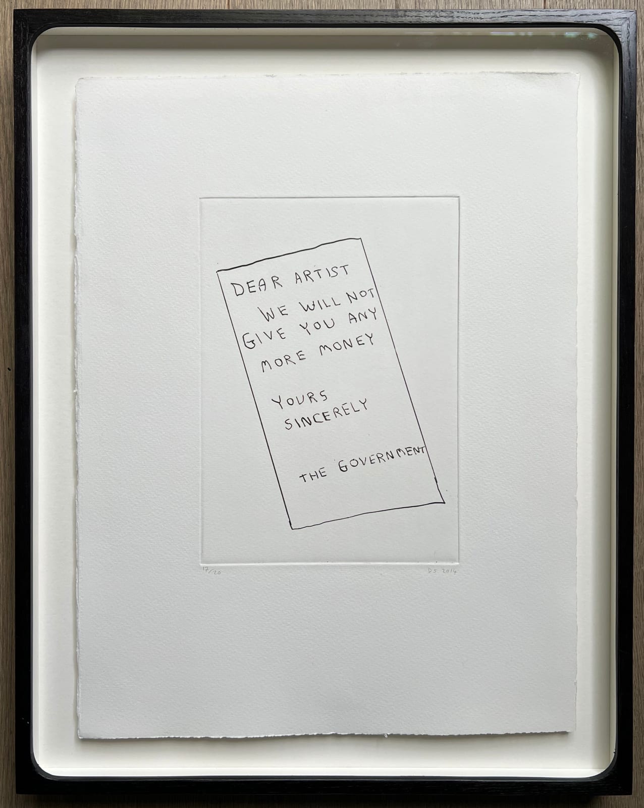 David Shrigley, Dear Artist, We Will Not Give You Any More Money, 2014