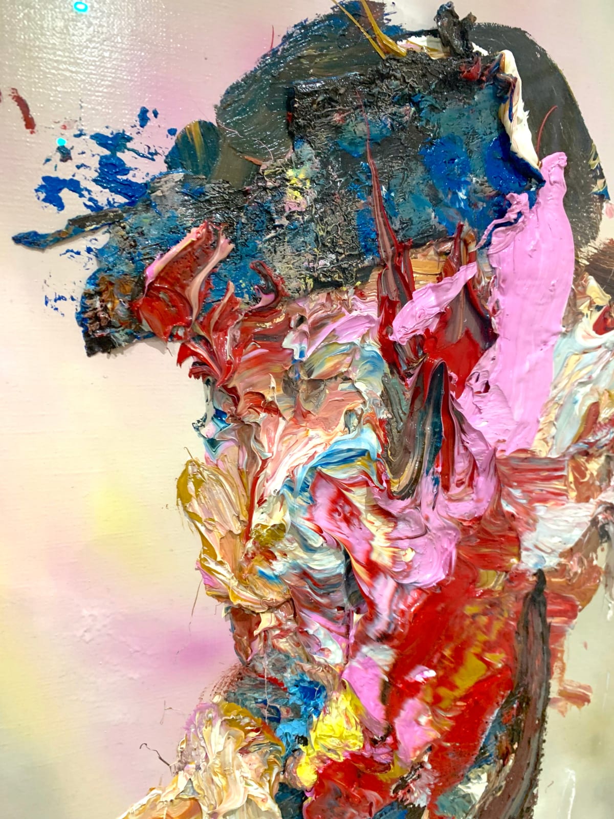 Antony Micallef, Head with Scarlet and Pink, 2024