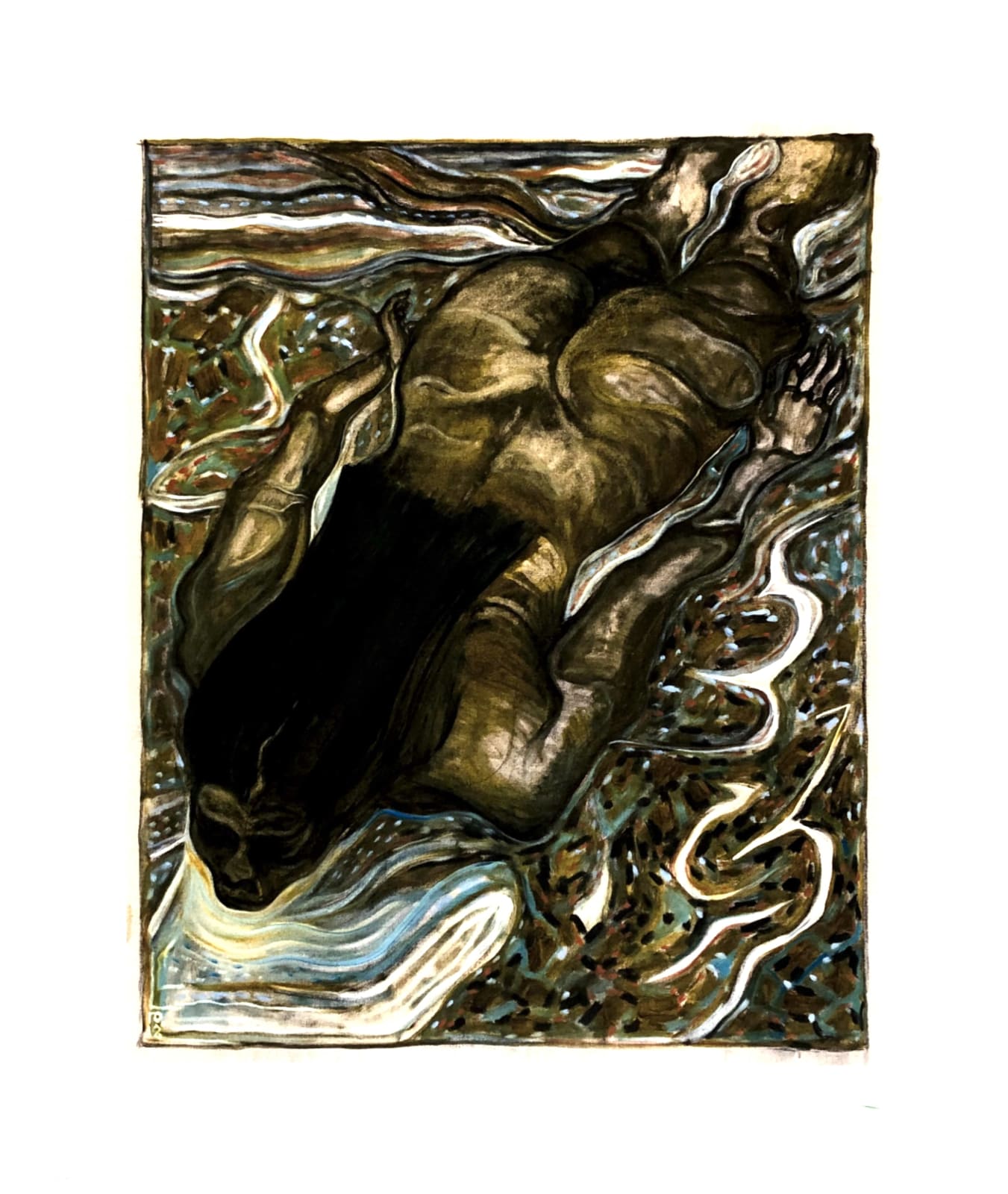 Billy Childish, Julie Swimming I, 2019