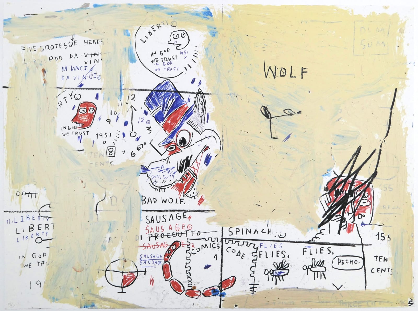 Jean-Michel Basquiat, Wolf Sausage, 1982-2019