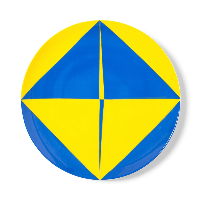 Carmen Herrera, Rondo (Blue and Yellow), 2021