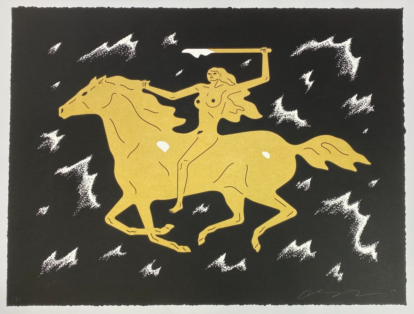 Cleon Peterson, Sirens of the Night (Gold), 2022