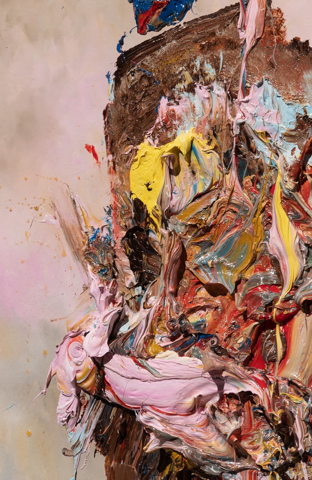 Antony Micallef, Head with Magenta and Yellow, 2023