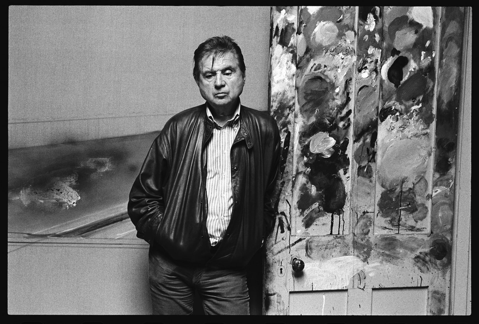 Bruce Bernard, Francis Bacon in his studio, standinging in front of 'Street Scene (with car in distance)", 1984-2014