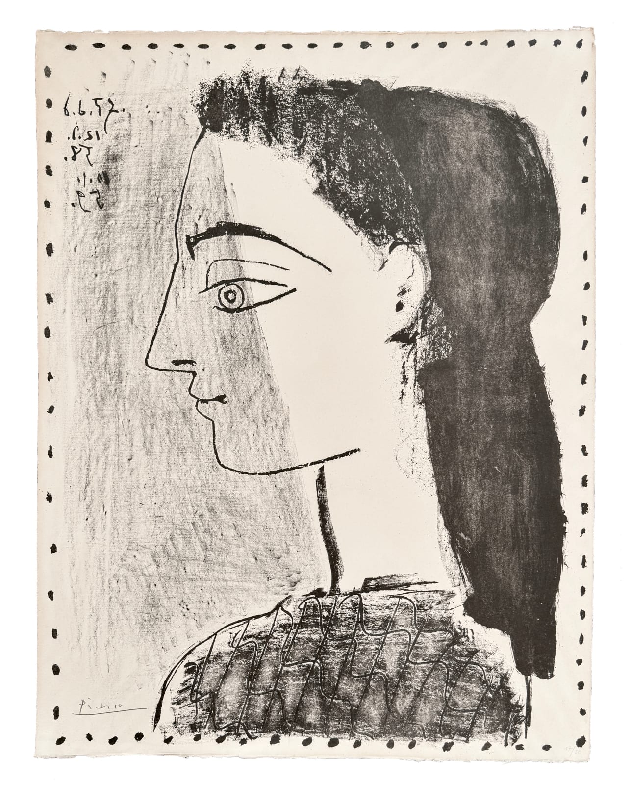 Pablo Picasso, Jacqueline au mouchoir noir [Jacqueline with Black Kerchief], 1959