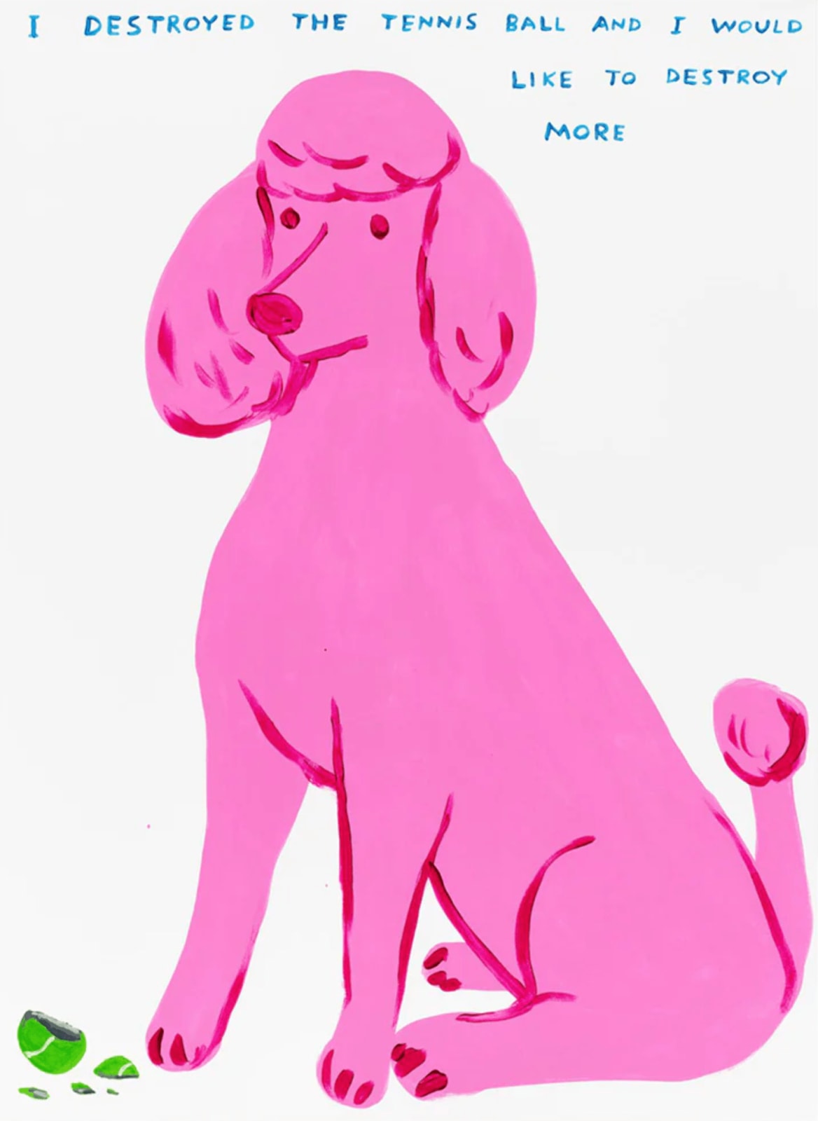 David Shrigley, I destroyed the tennis ball, 2023