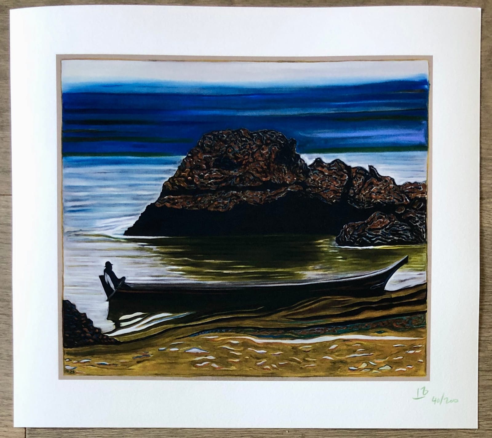 Billy Childish, Salish Canoe and Rock, 2023