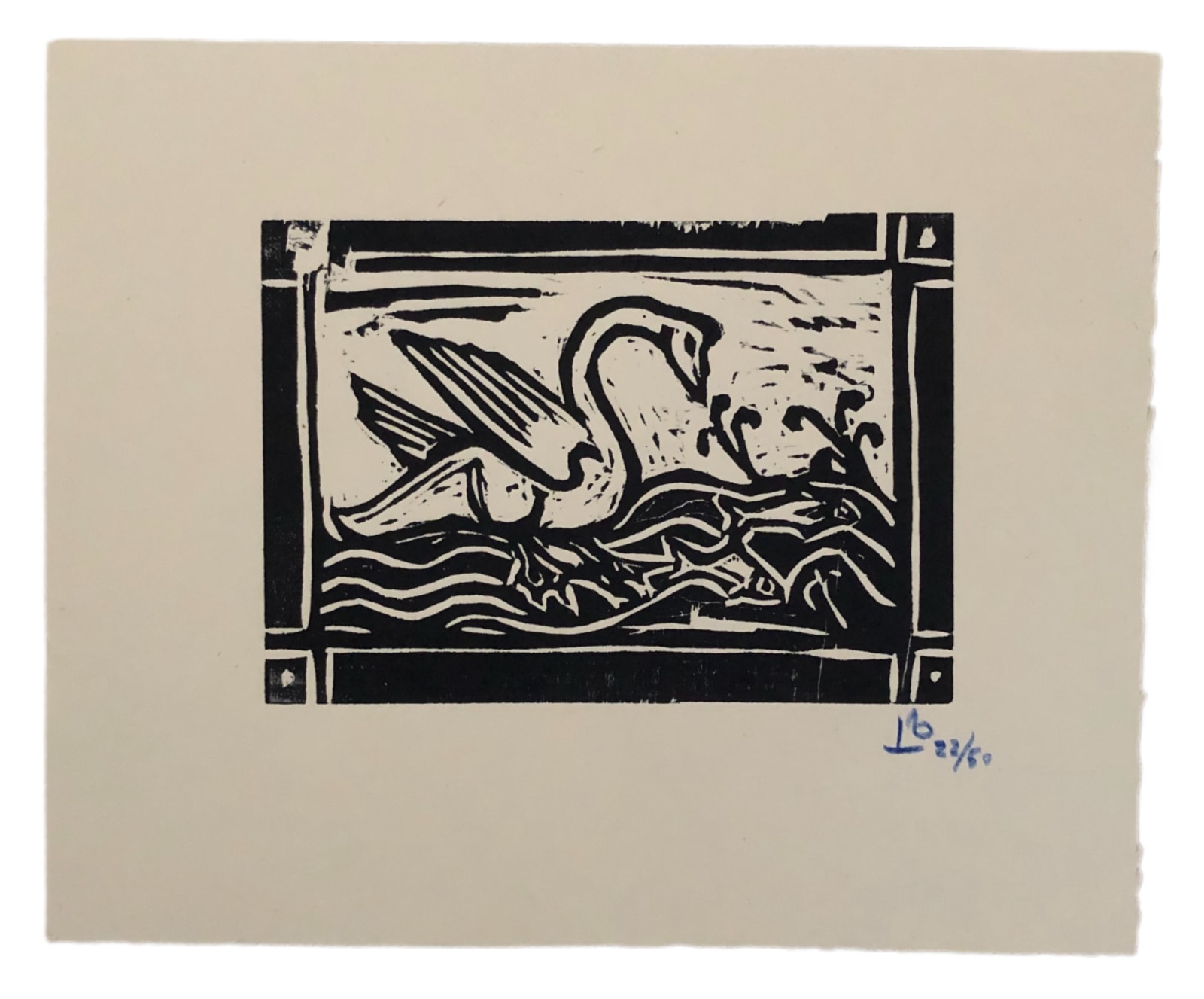 Billy Childish, Swan and Fish, 2023