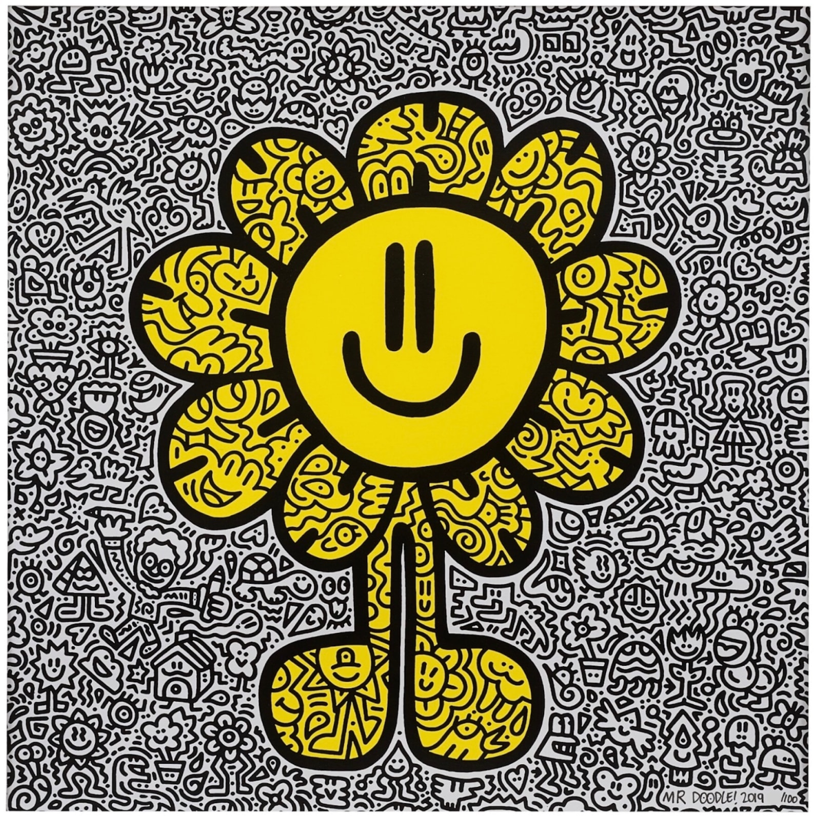 Mr Doodle, Yellow Flower, 2019