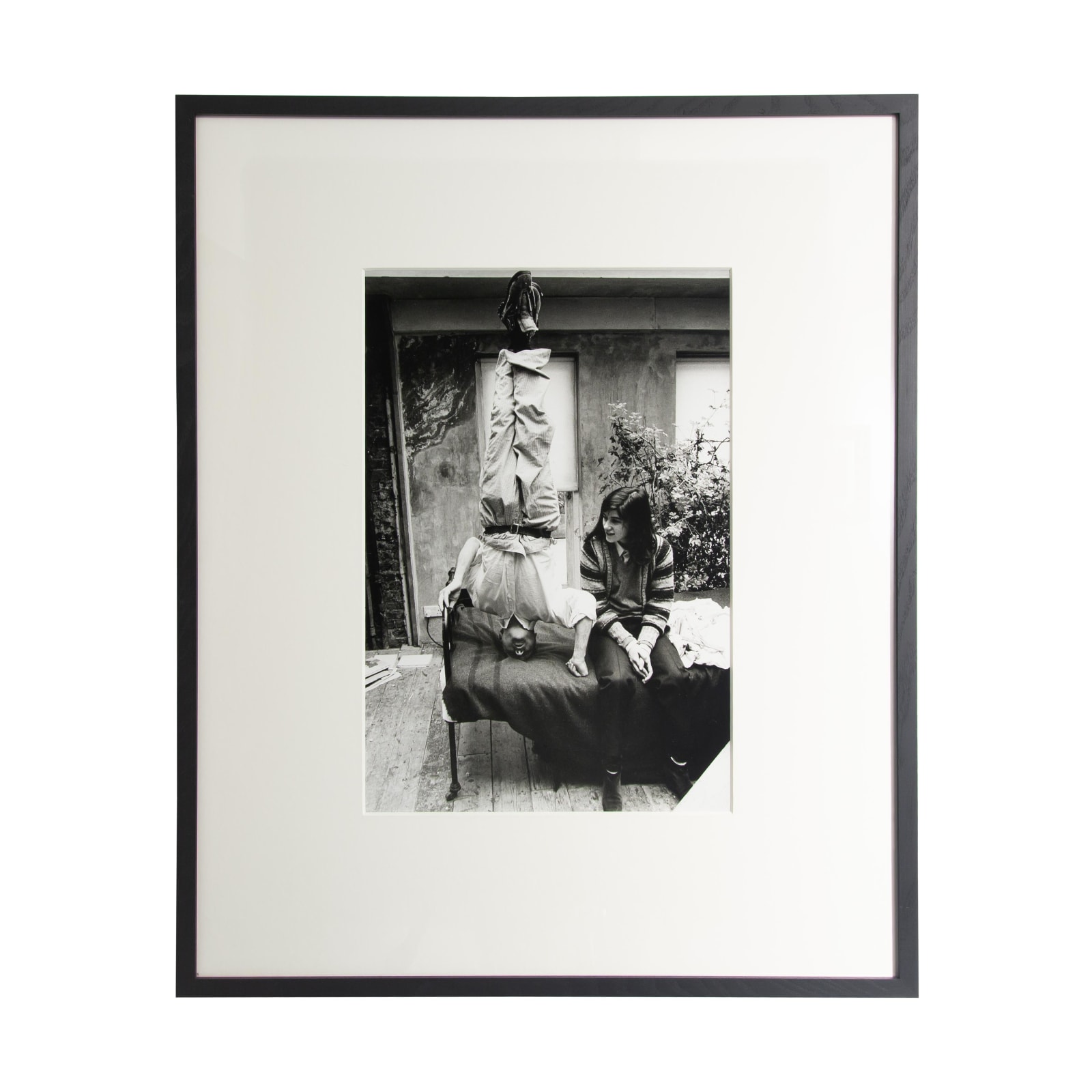 Bruce Bernard, Lucian Freud standing on his head with daughter, Bella, 1985-2021