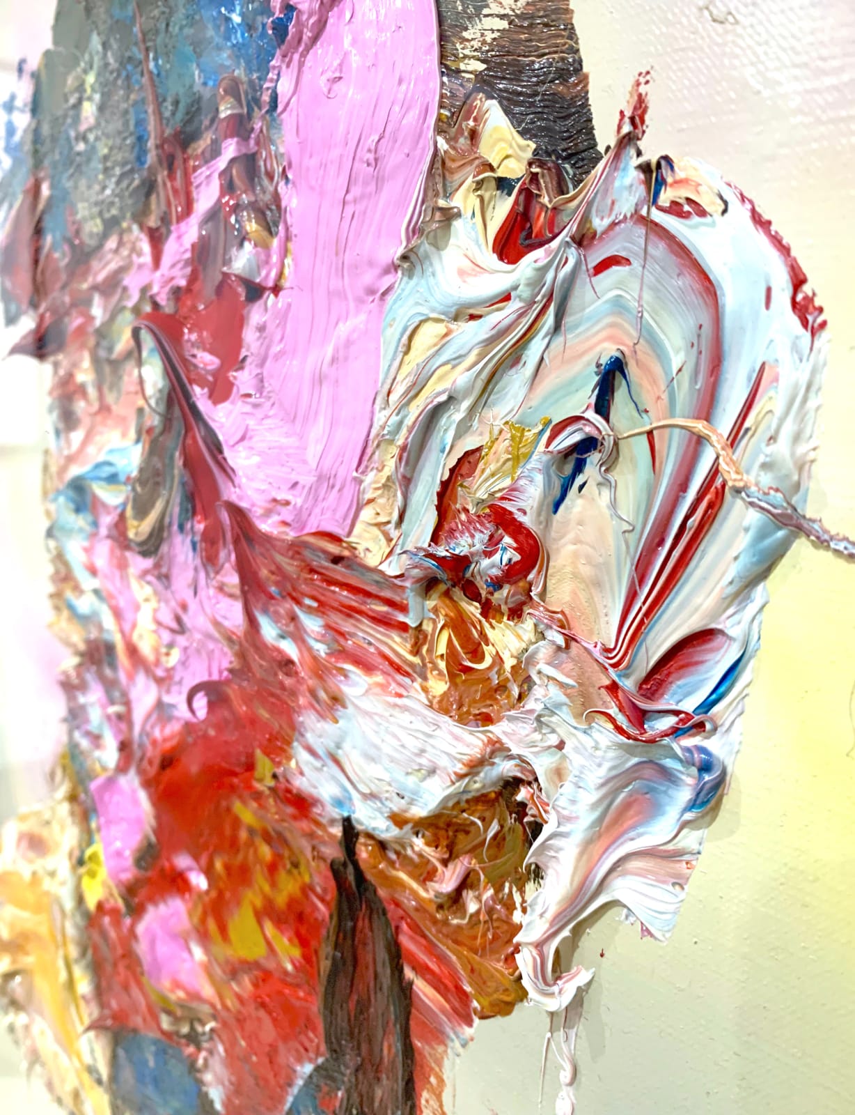 Antony Micallef, Head with Scarlet and Pink, 2024