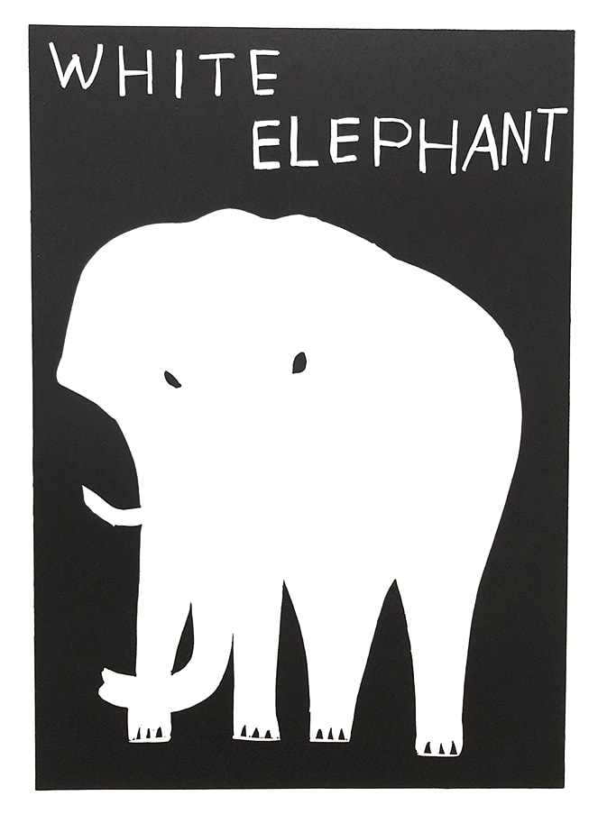 David Shrigley, White Elephant, 2021