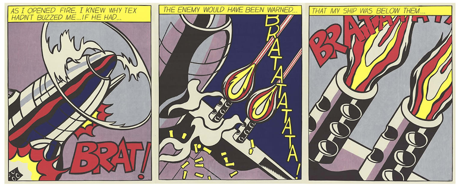 Roy Lichtenstein, As I Opened Fire (Triptych), 1964-2002