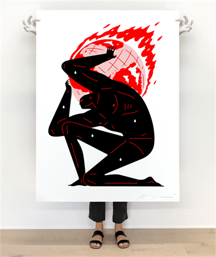 Cleon Peterson, World on Fire (White - Large), 2021