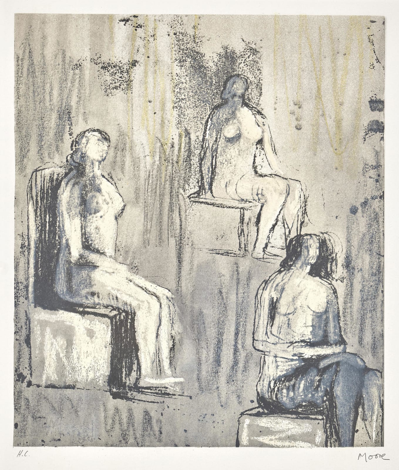 Henry Moore, Three seated figures, 1981