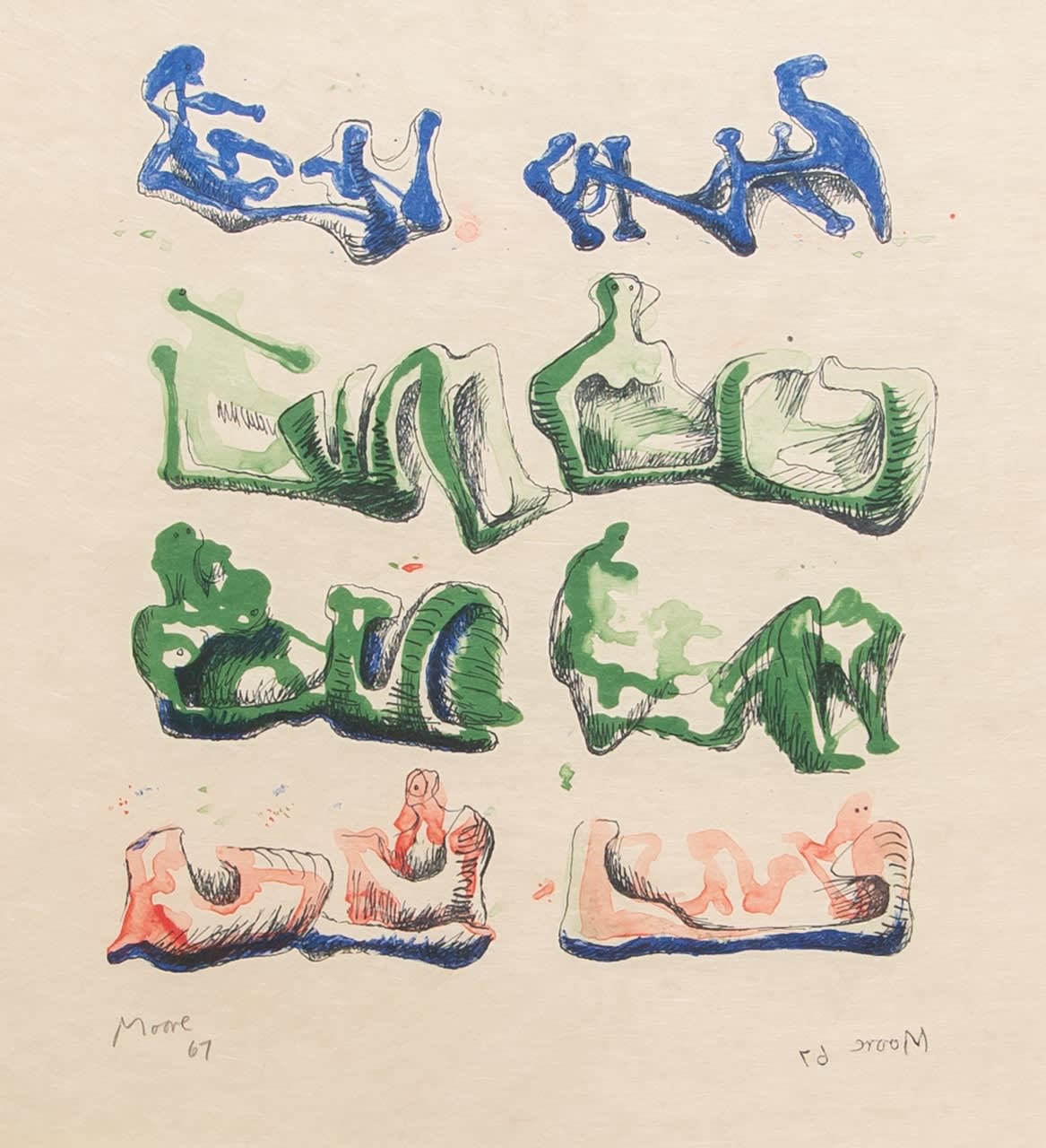 Henry Moore, Eight Reclining Figures, 1967