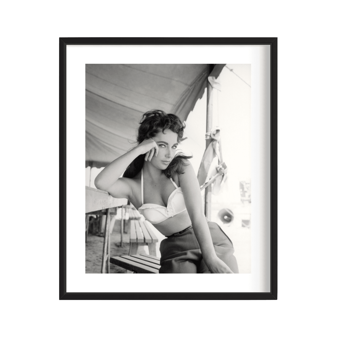 Frank Worth, Liz Taylor on Set of Giant, 1956