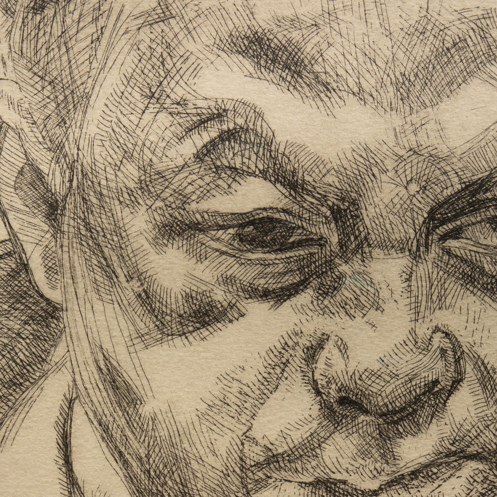 Lucian Freud, Head of Bruce Bernard, 1985