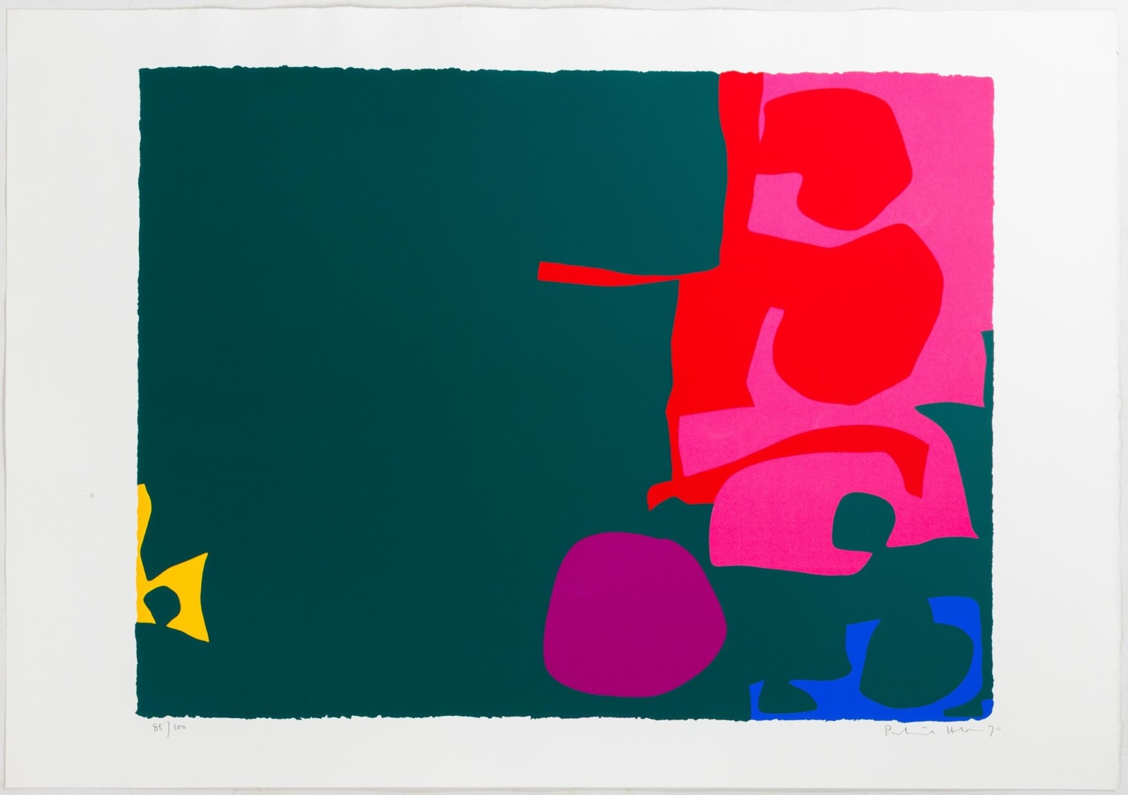 Patrick Heron, Interlocking Scarlet and Pink in Deep Green, 1970
