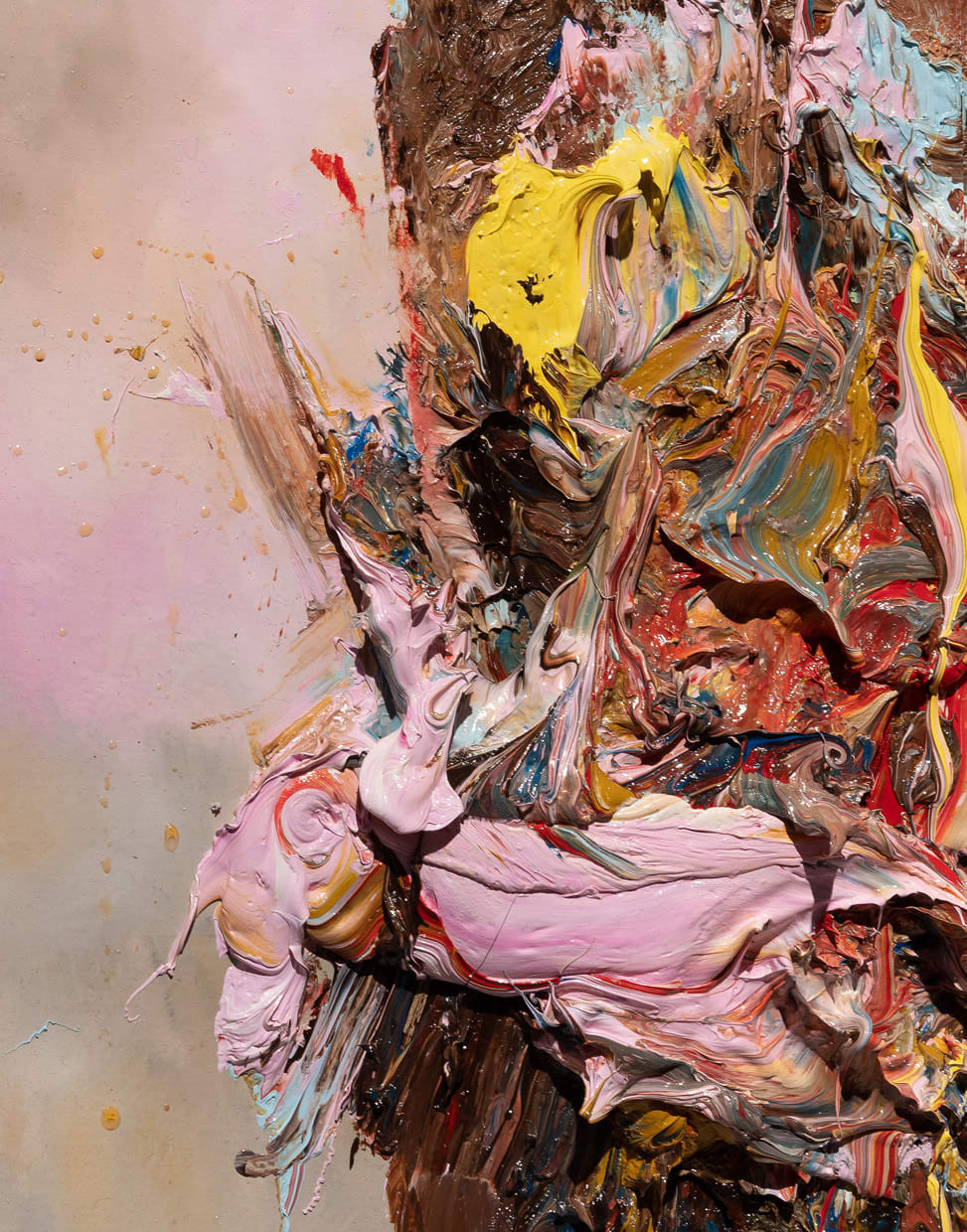 Antony Micallef, Head with Magenta and Yellow, 2023