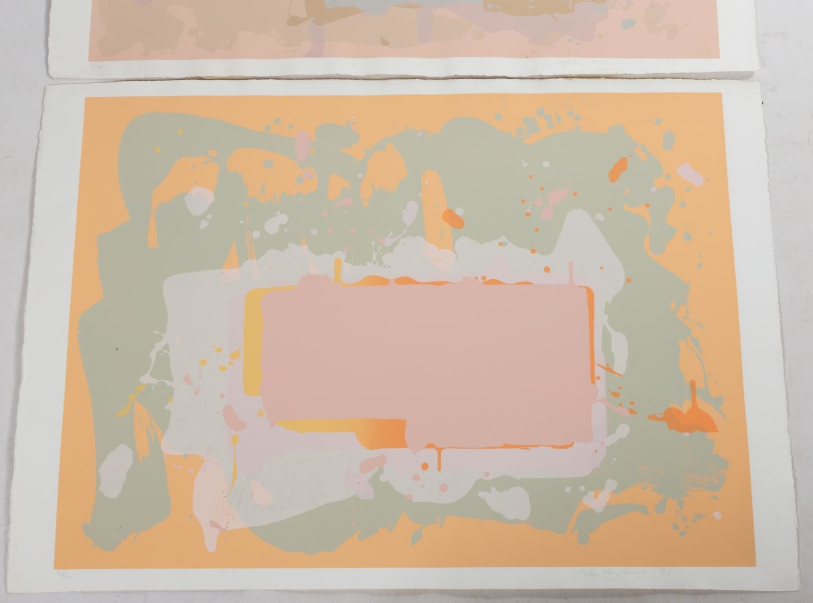 John Hoyland, The New York Suite: Orange, Pink, Green, 1971