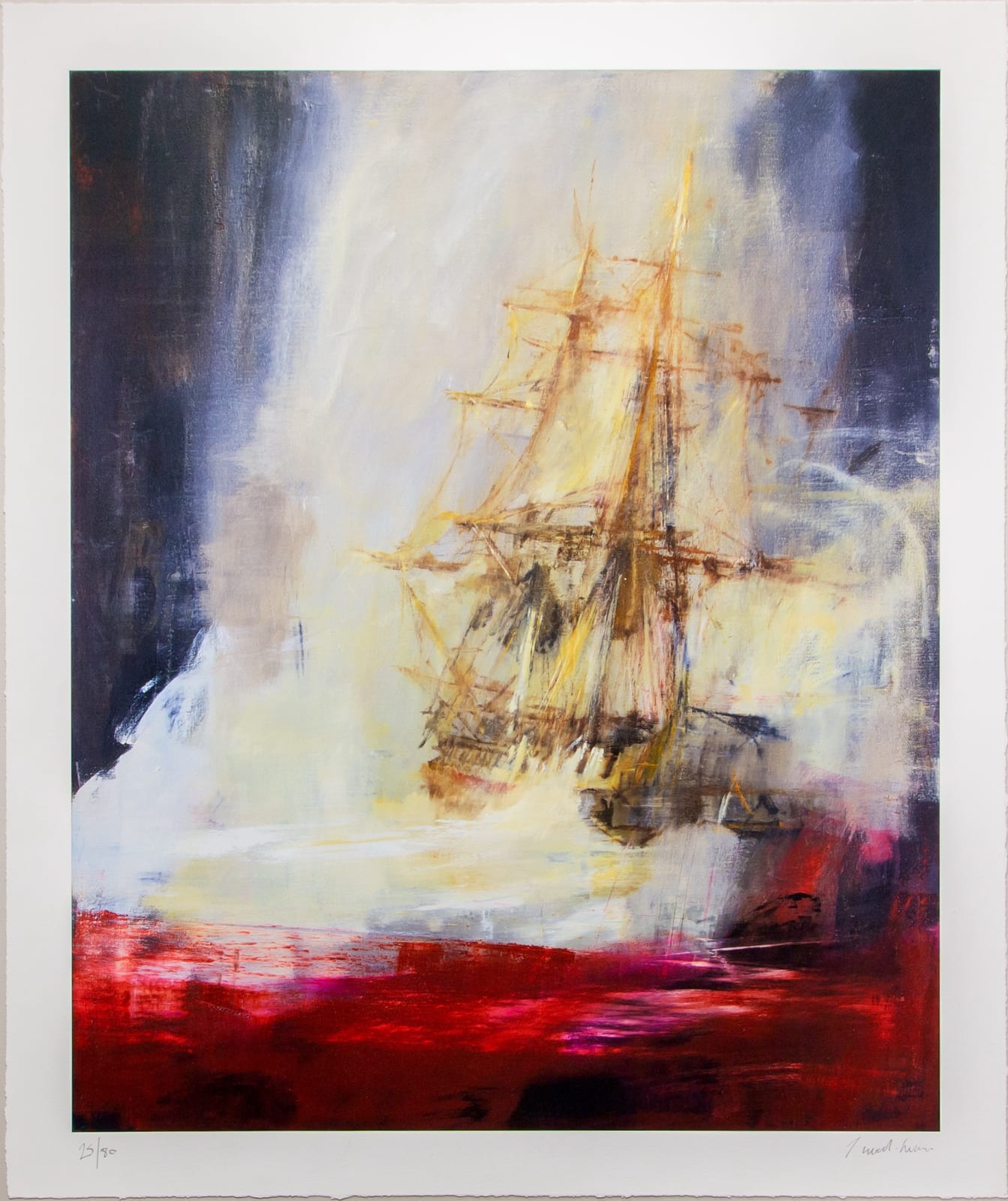 Jake Wood Evans, Seascape with Crimson, 2018