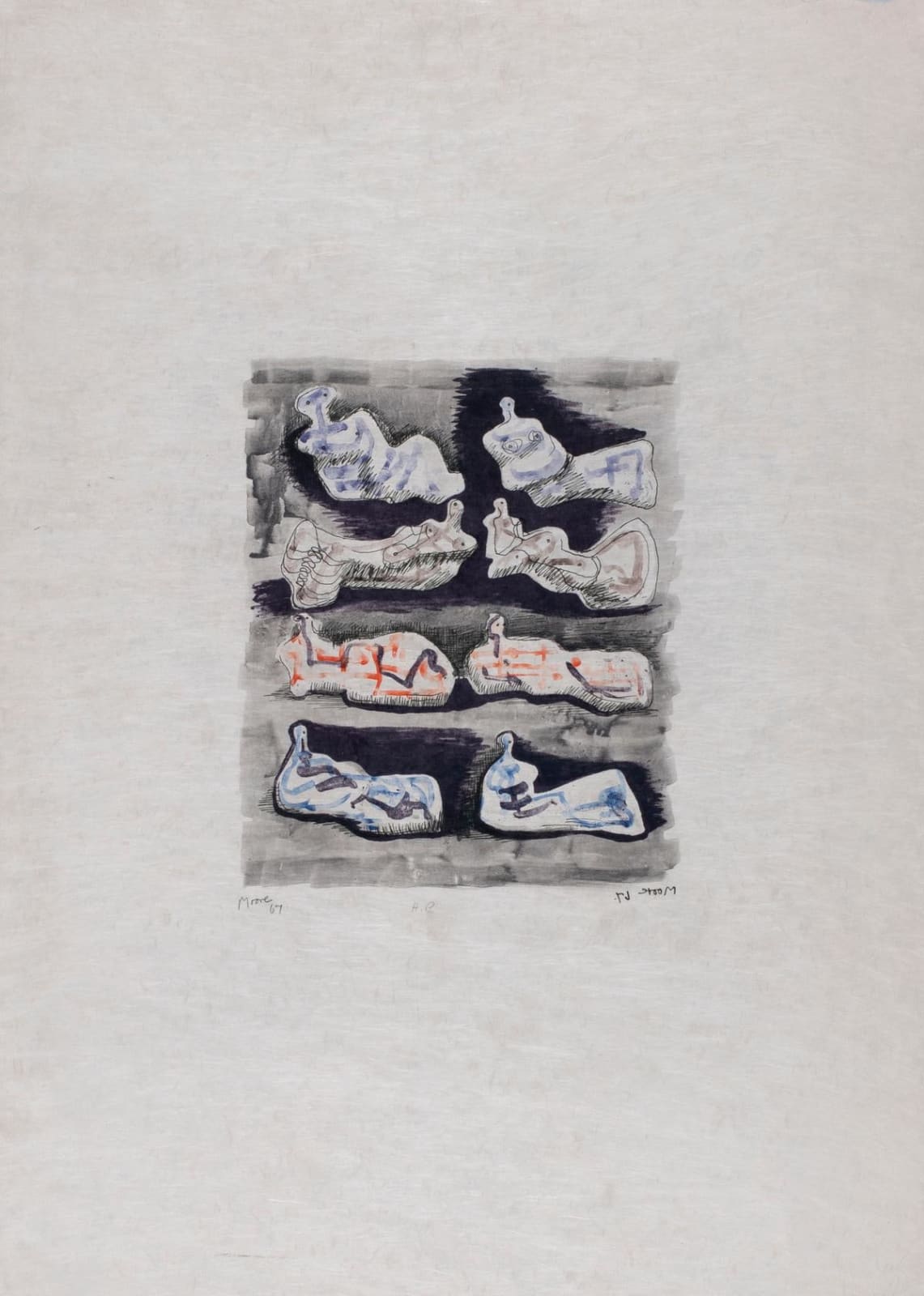 Henry Moore, Eight Reclining Figures I, 1967