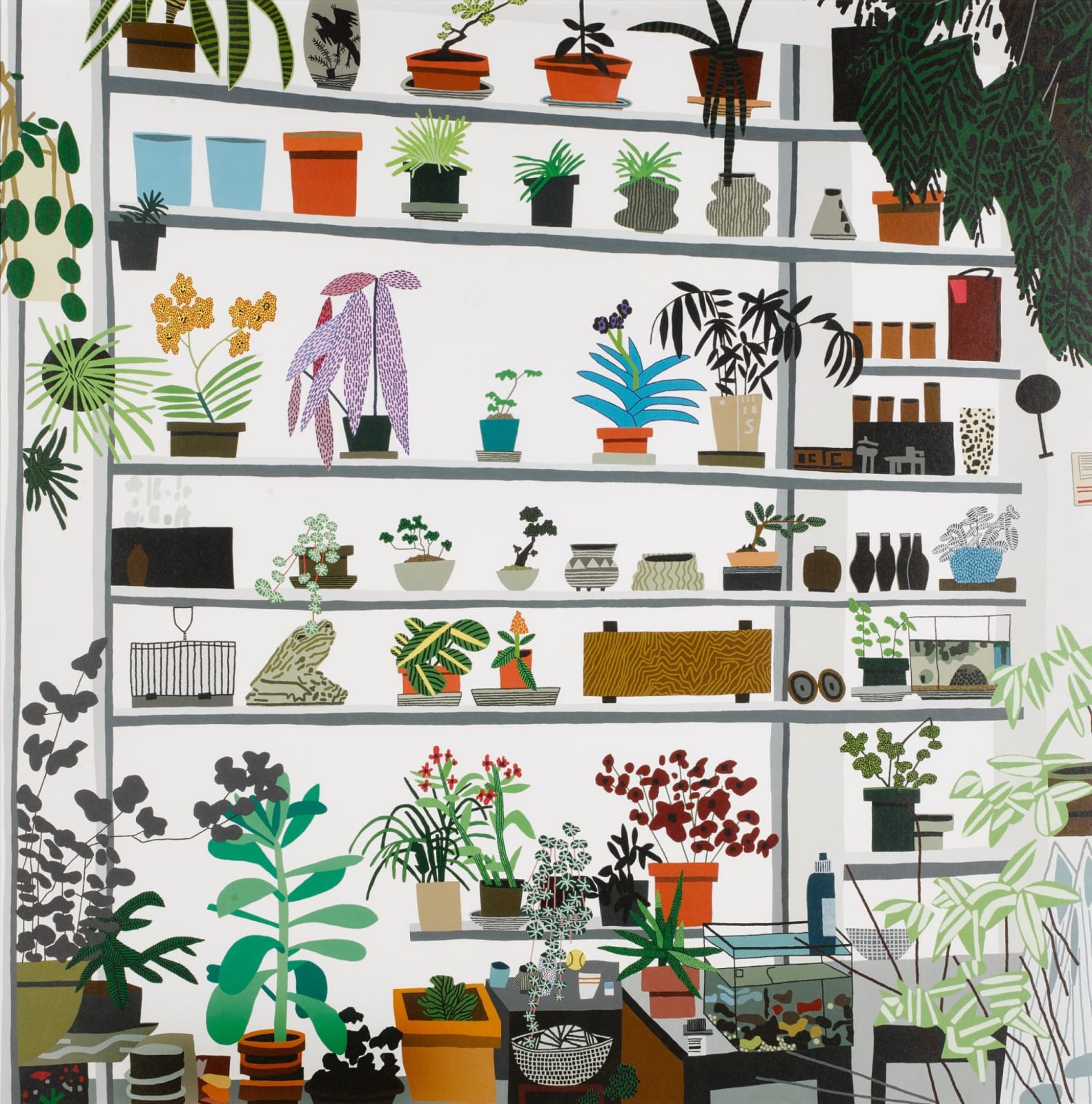 Jonas Wood, Large Shelf Still Life, 2017