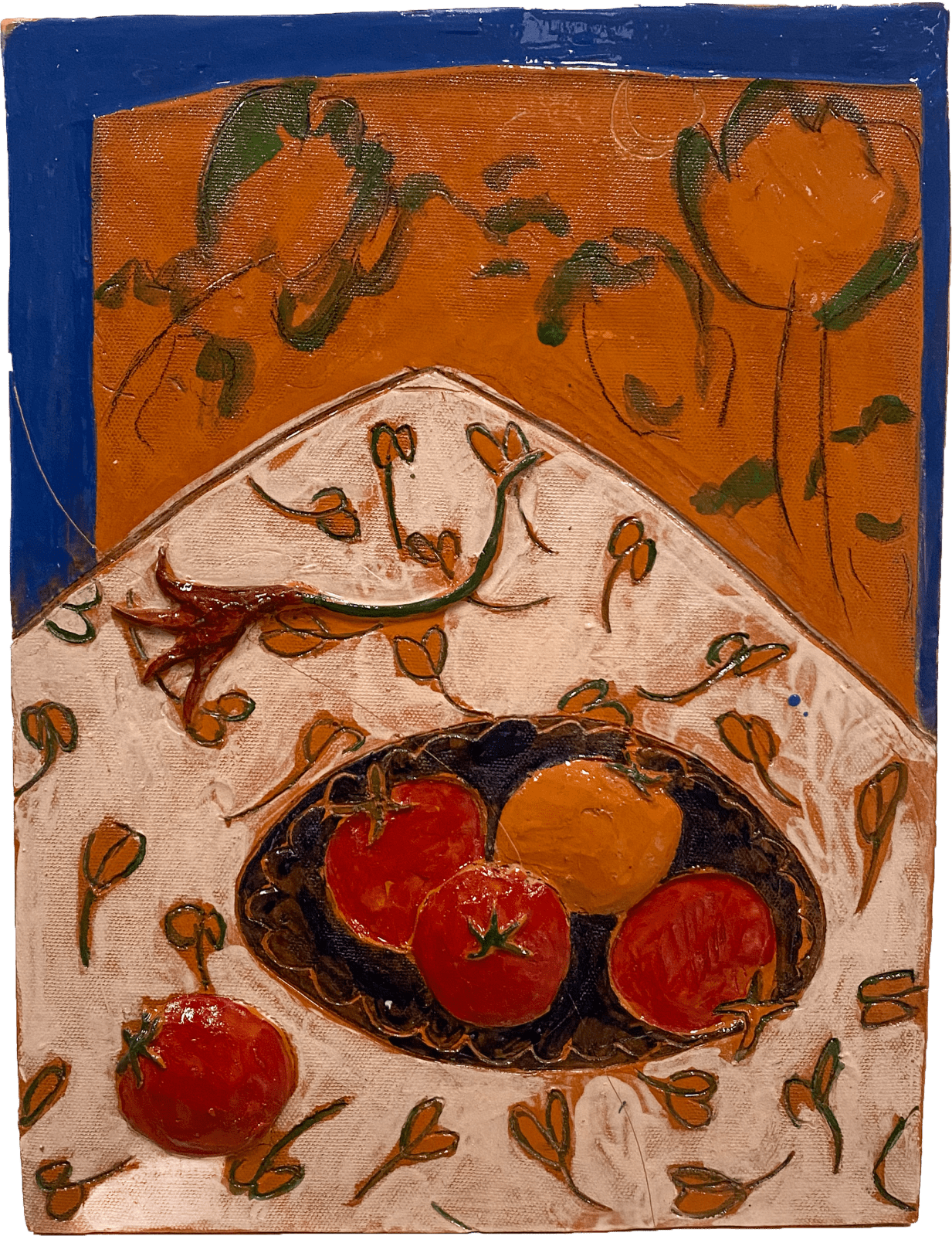 Sofie Steegen, Still life: vases and fruit III, 2025