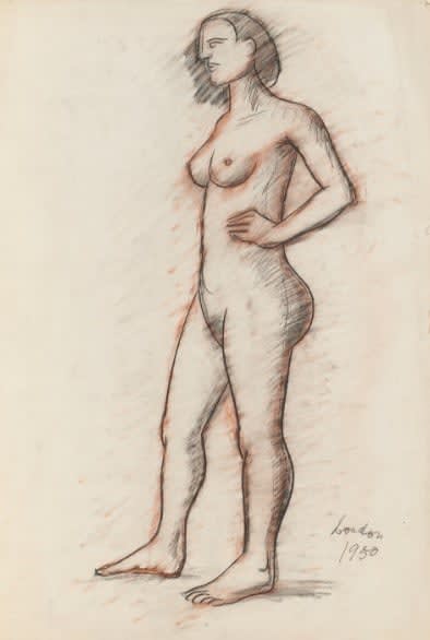 Francis Newton Souza, Untitled (Standing Nude), 1950