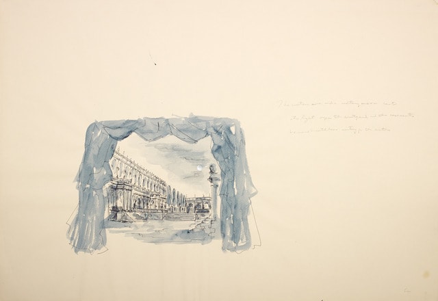 Eleanor Antin, Moon over Versaille (stage set drawing from 