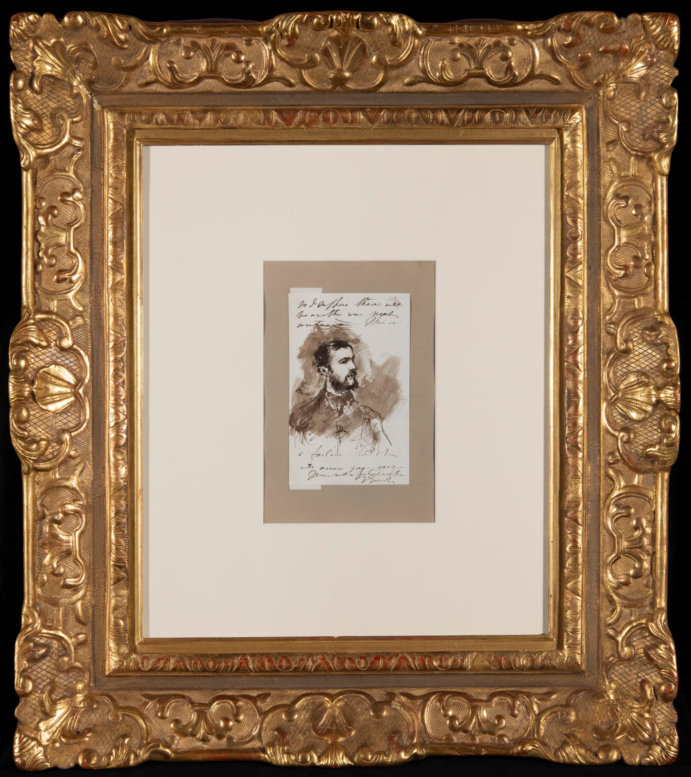 Sir Francis Grant, P.R.A., Sketch of a man (recto), Sketch of a man and a woman in a ballgown (verso)