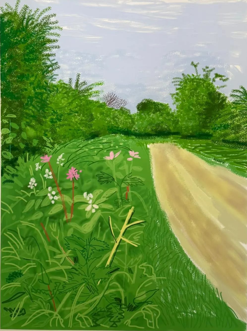 David Hockney, The Arrival of Spring in Woldgate, East Yorkshire in 2011. 26 April, 2011