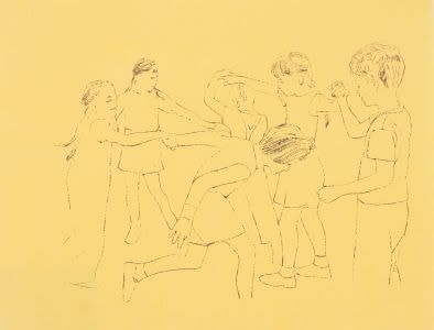 Andy Warhol, Happy December (Children Playing Ring Around The Rosie), 1957