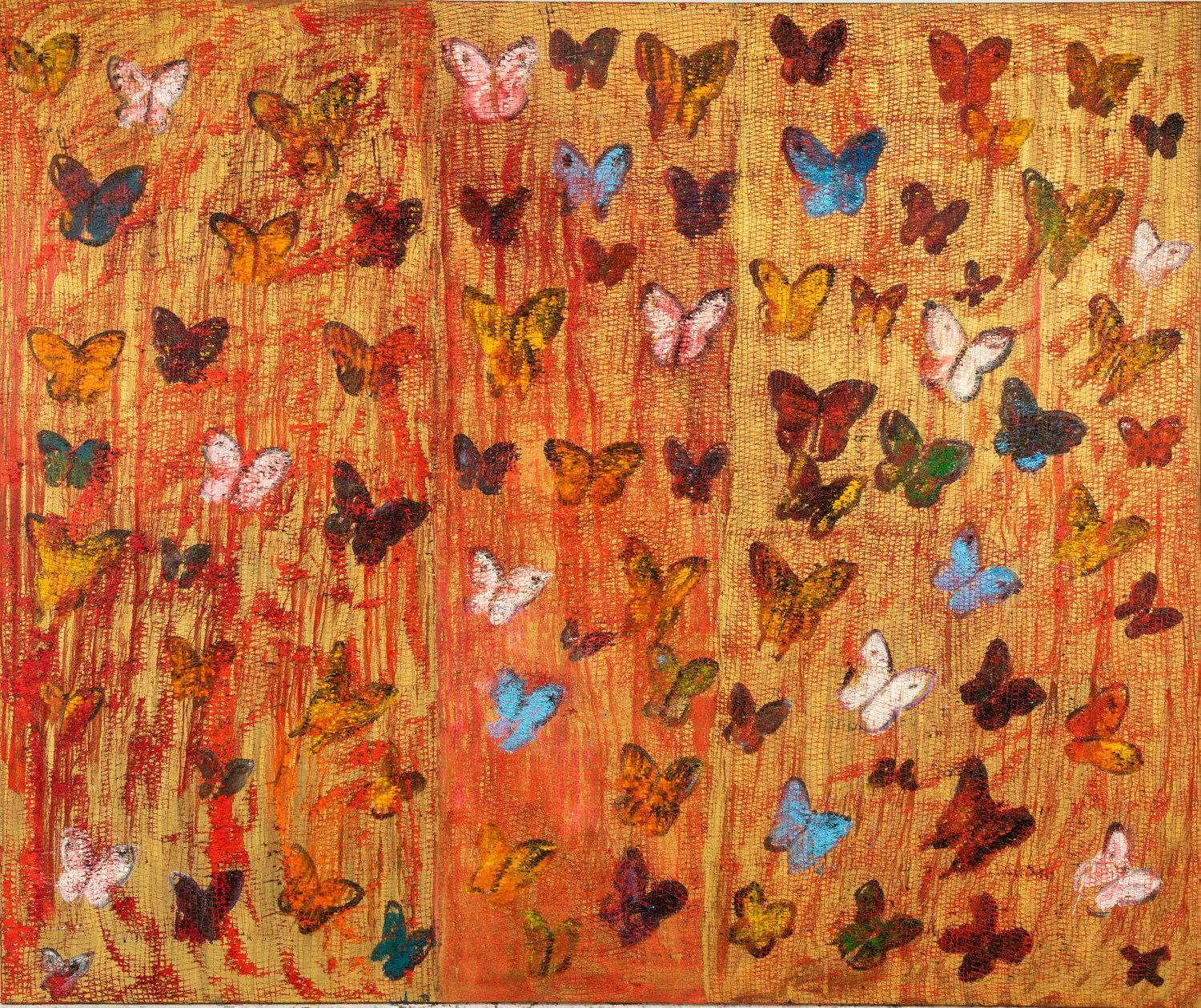 Hunt Slonem, Red Butterflies Bayou Teche, 2006