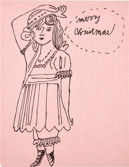 Andy Warhol, Merry Christmas (Girl with Arm Over Head), 1953