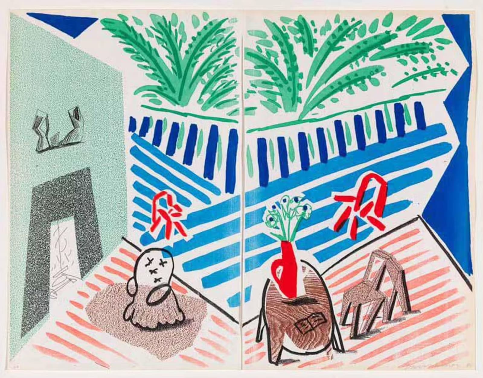 David Hockney, Living Room & Terrace, 1986