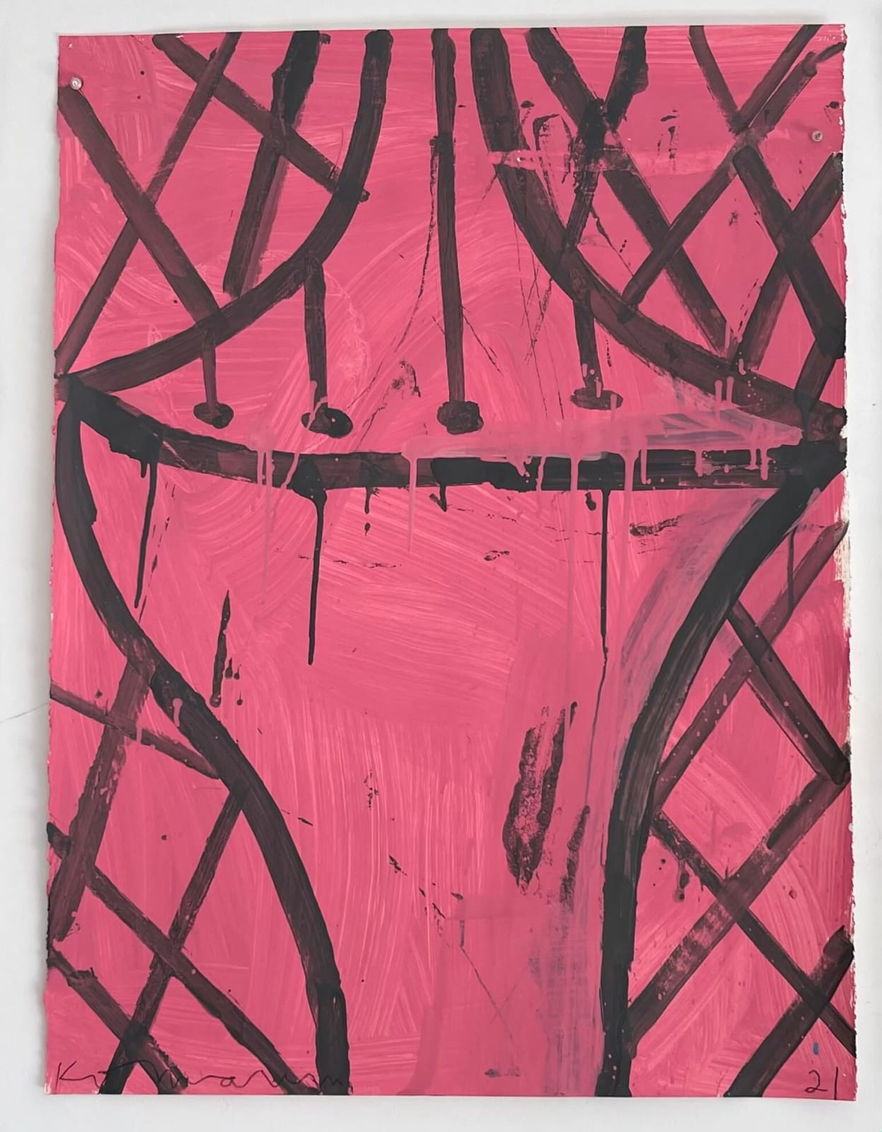 Gary Komarin, Black on Hot Pink (From Fifteen Vessels at Kit Mandor), 2018-2021