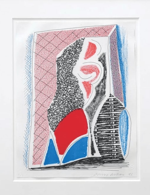 David Hockney, Red, Blue and Wicker, ca 1986