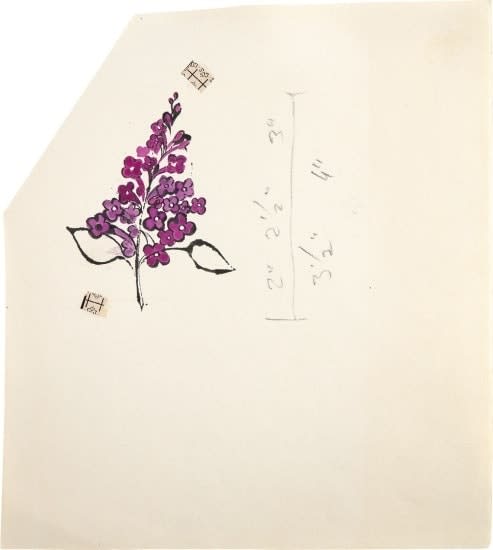 Andy Warhol, Still Life (Purple Bunch) , 1954