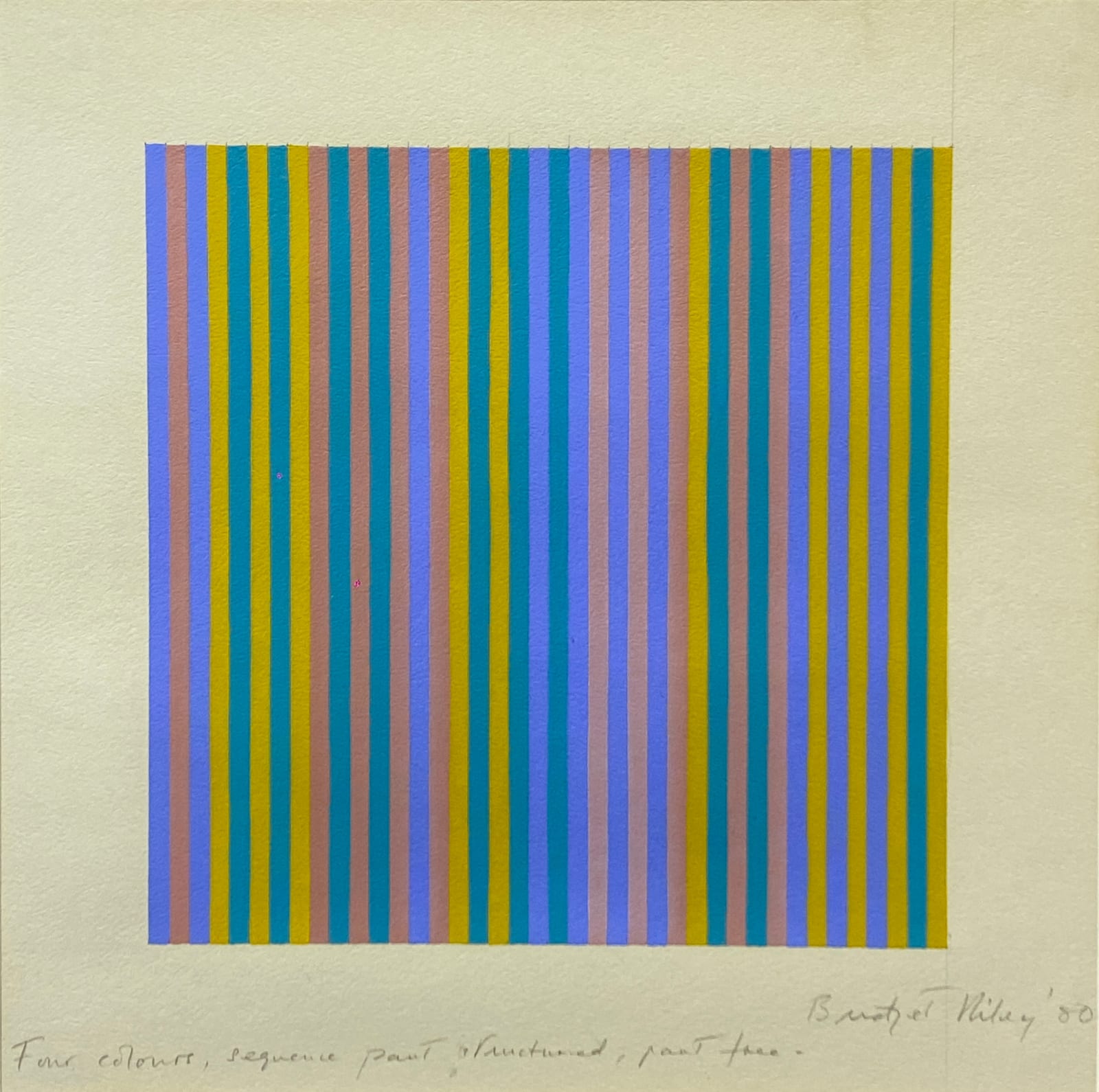 Bridget Riley, Four Colours, Sequence Part Structured, Part Free, 1980