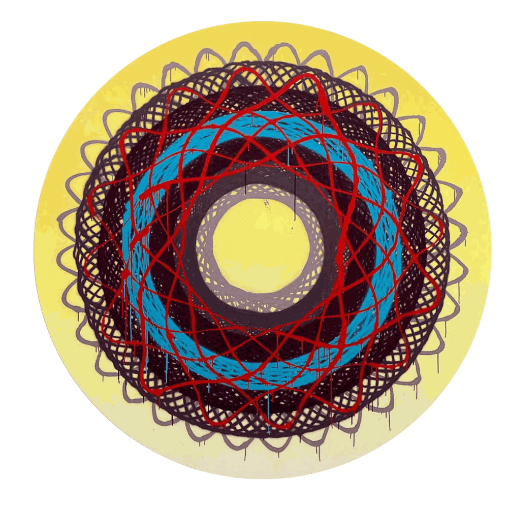 Jason REVOK, SpiroLoop_large_5/20_Y/Vi/Gray/ B/R , 2020