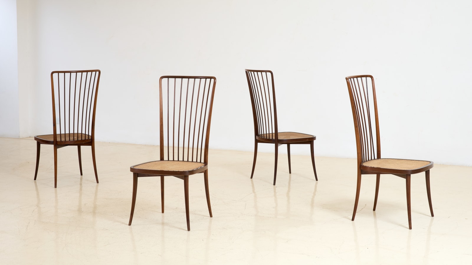 Joaquim Tenreiro, Set of four dining chairs, ca. 1950