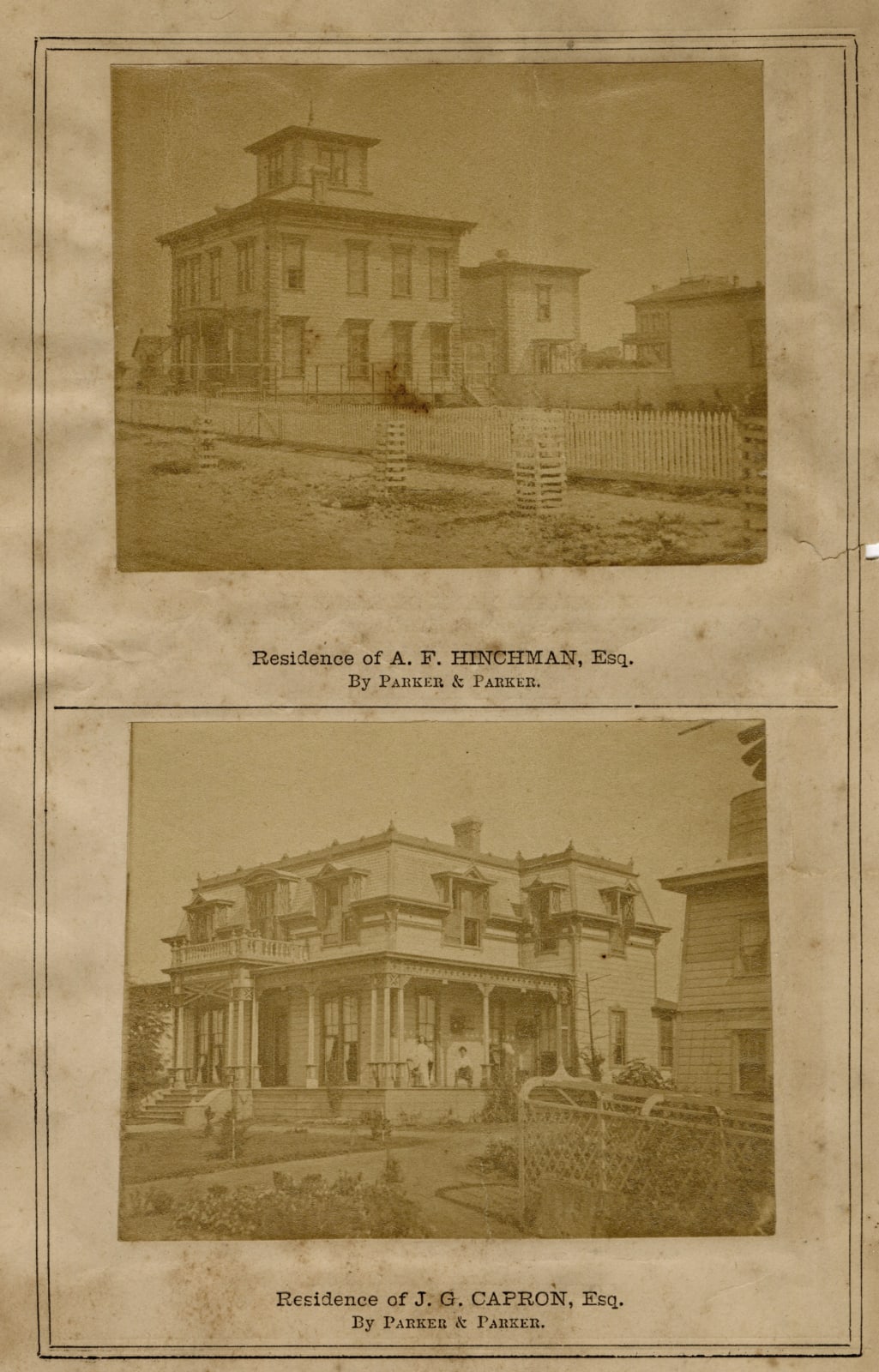 C. P. Fessenden / Parker & Parker, Photographic Segment from an Early Business Directory Published by The San Diego Daily Union, 1874