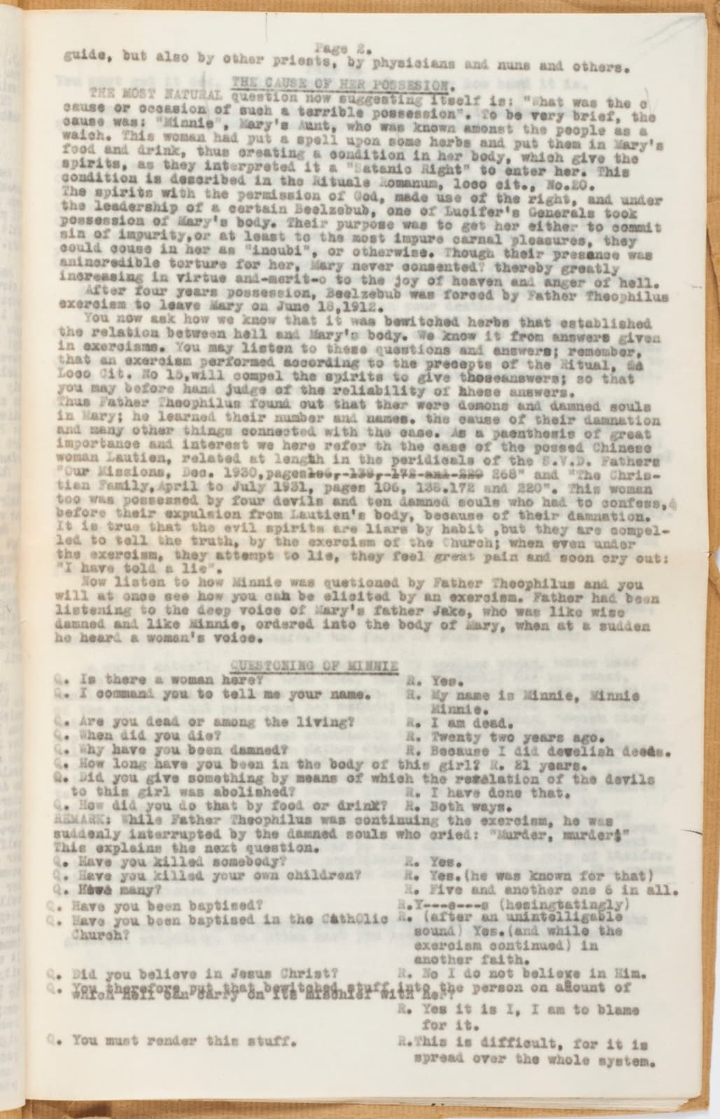 F.J. Bunse; Theophilus Riesinger, The Earling Possession Case: An Exposition of the Exorcism of ‘Mary’ a Demoniac and Certain Marvelous Revelations Foretelling the Near Advent of Antichrist and the Coming Persecution of the Church in the Years 1952–1955., 1934