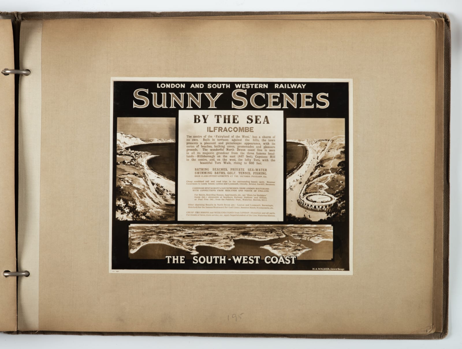 [London and South Western Railway], Presentation Album of Travel Posters Along the Famed English Line, 1920s
