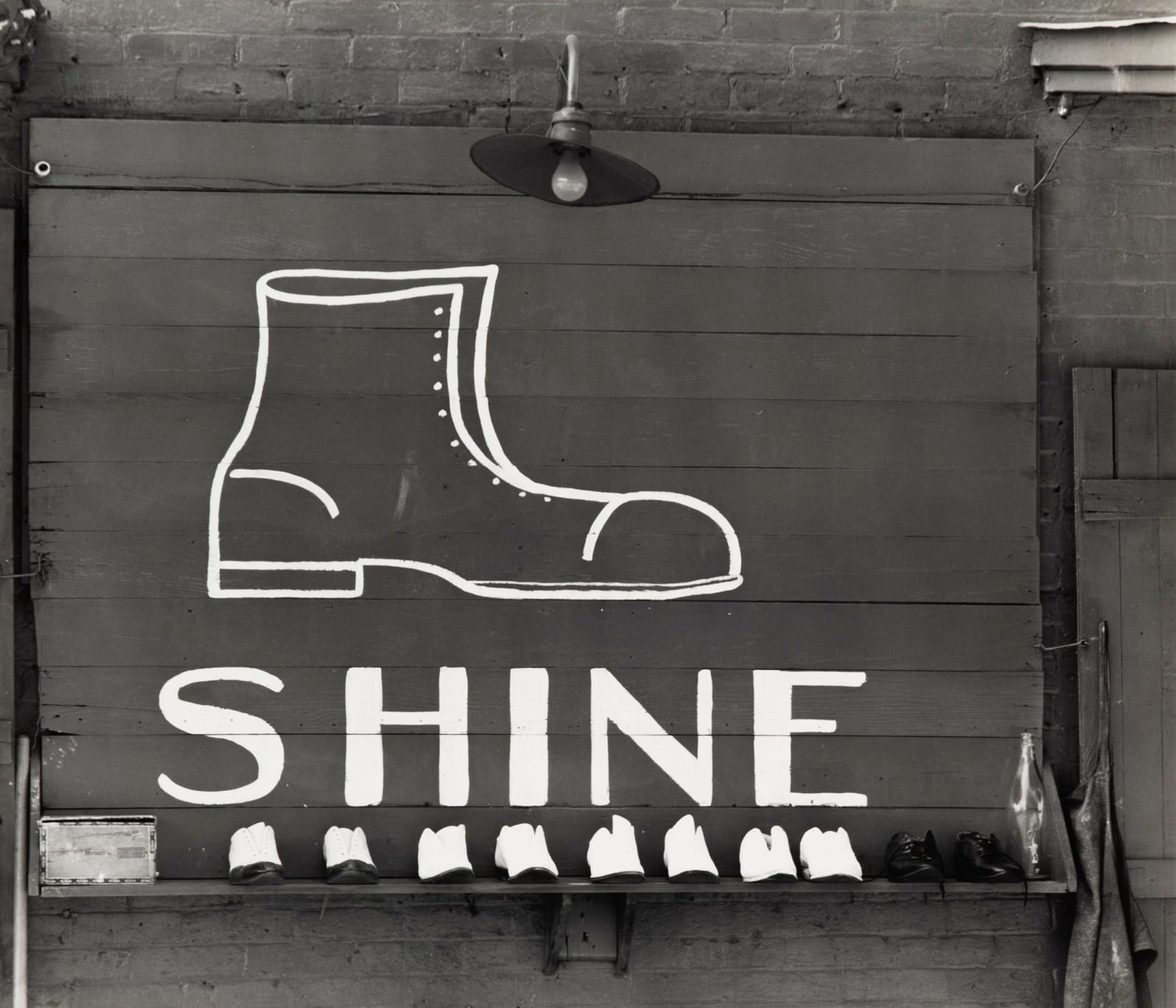 Walker Evans, Shoeshine Stand Detail in a Southern Town, 1936