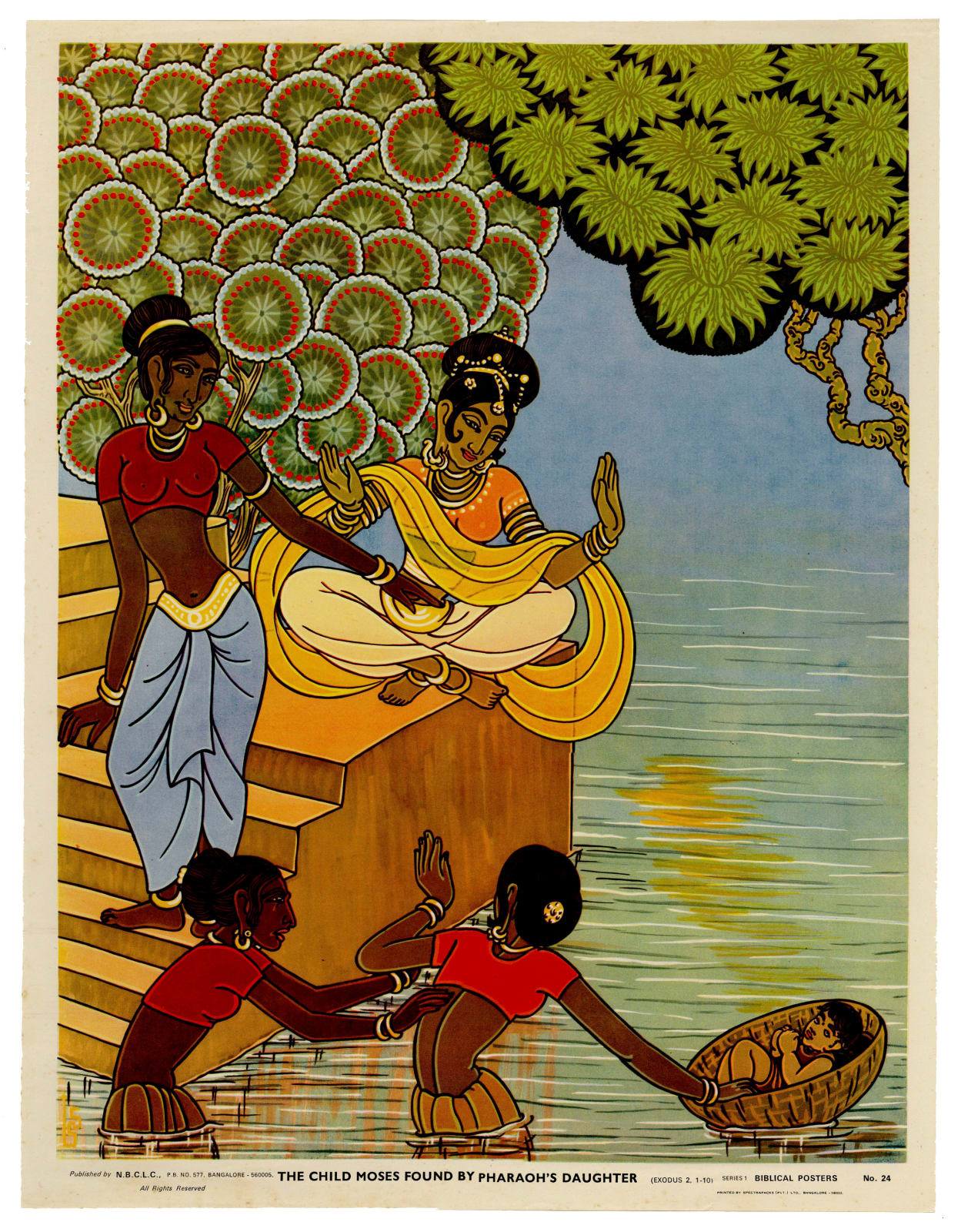 Sister Claire, SMMI, Rich and Vivid Series of Biblical Posters from India, 1970s