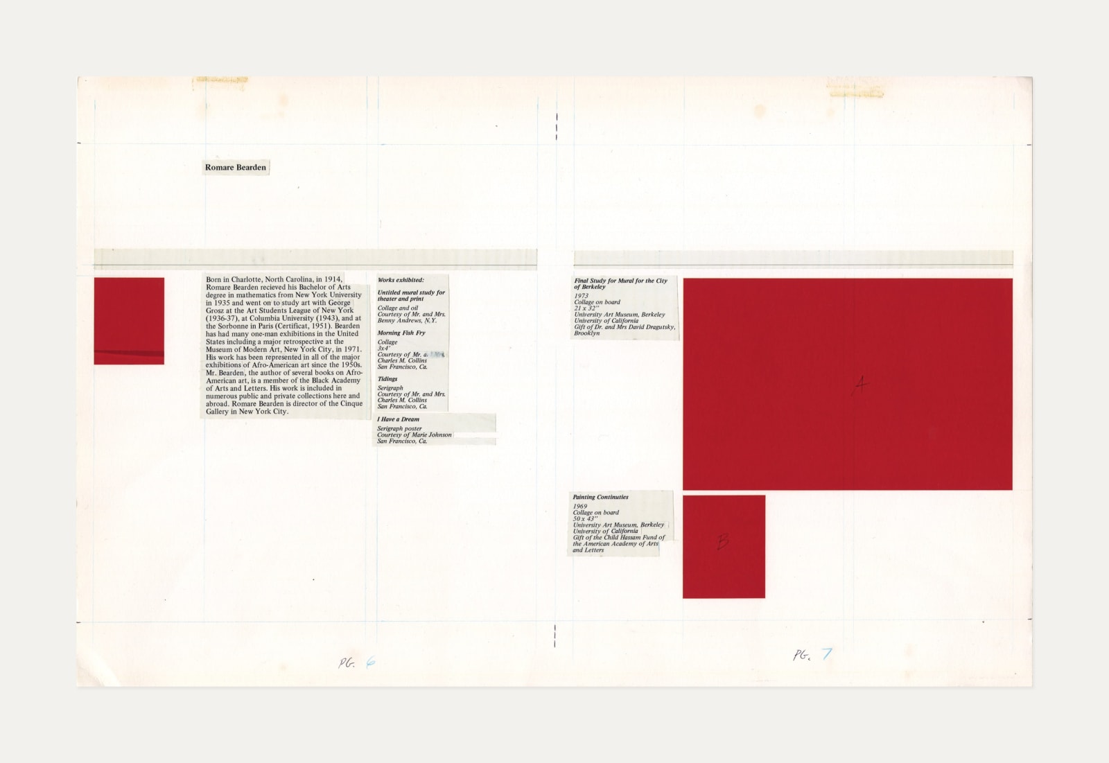 Various Artists, Catalog Maquette for the Show "20th Century Black Artists" at the San Jose Art Museum, 1976