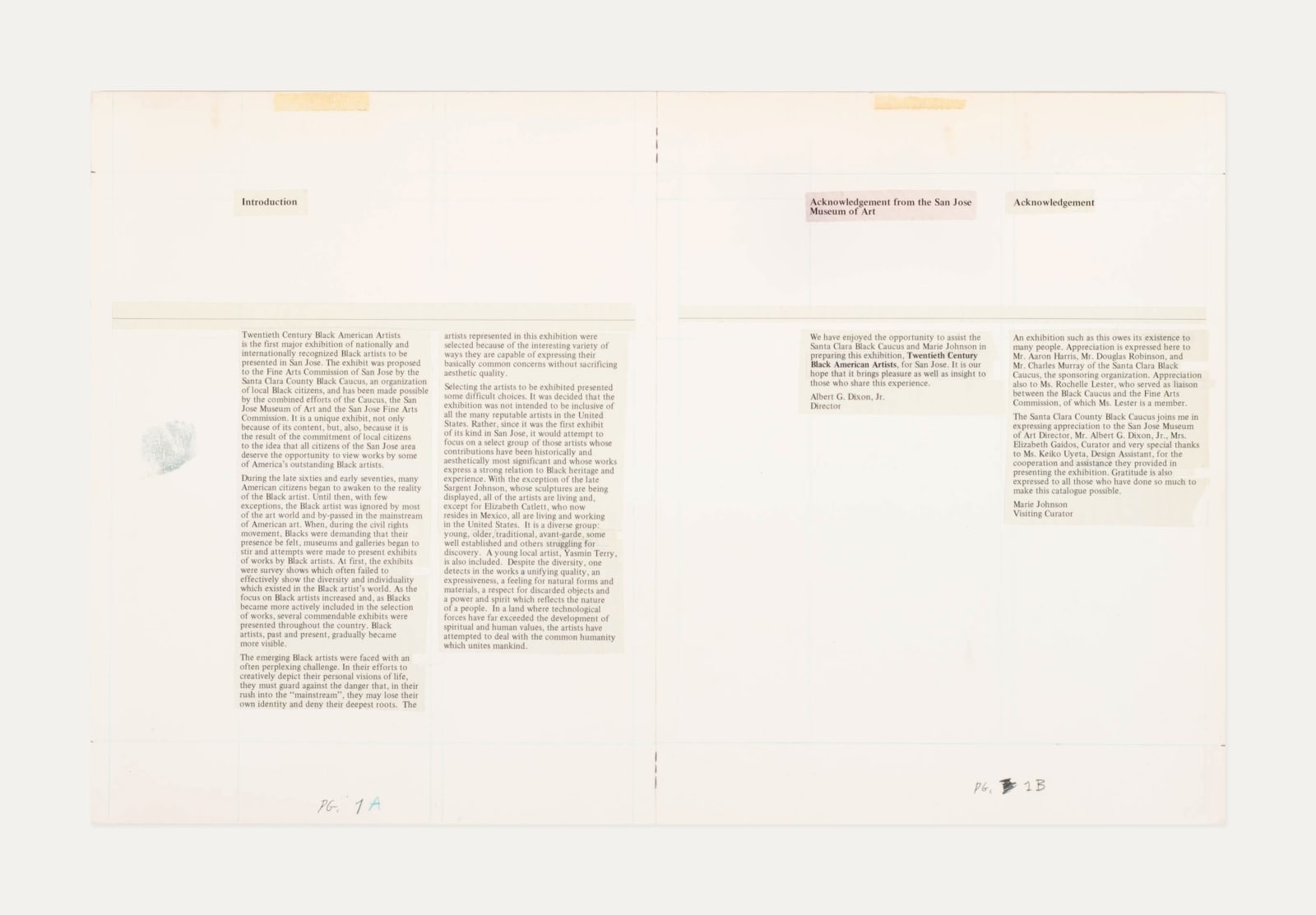 Various Artists, Catalog Maquette for the Show "20th Century Black Artists" at the San Jose Art Museum, 1976